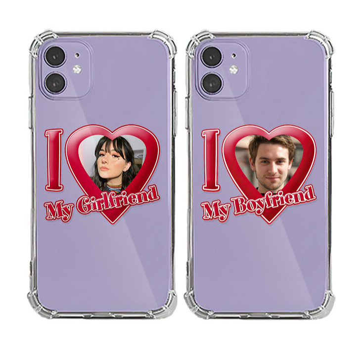 Kit Capinha Capa De Celular Personalizada Com Foto Coração I Love My Girlfriend Boyfriend em Oferta na Shopee