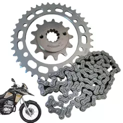 Kit Relação Transmissão Moto Honda XRE 300 2010 Até 2018 Aço 1045