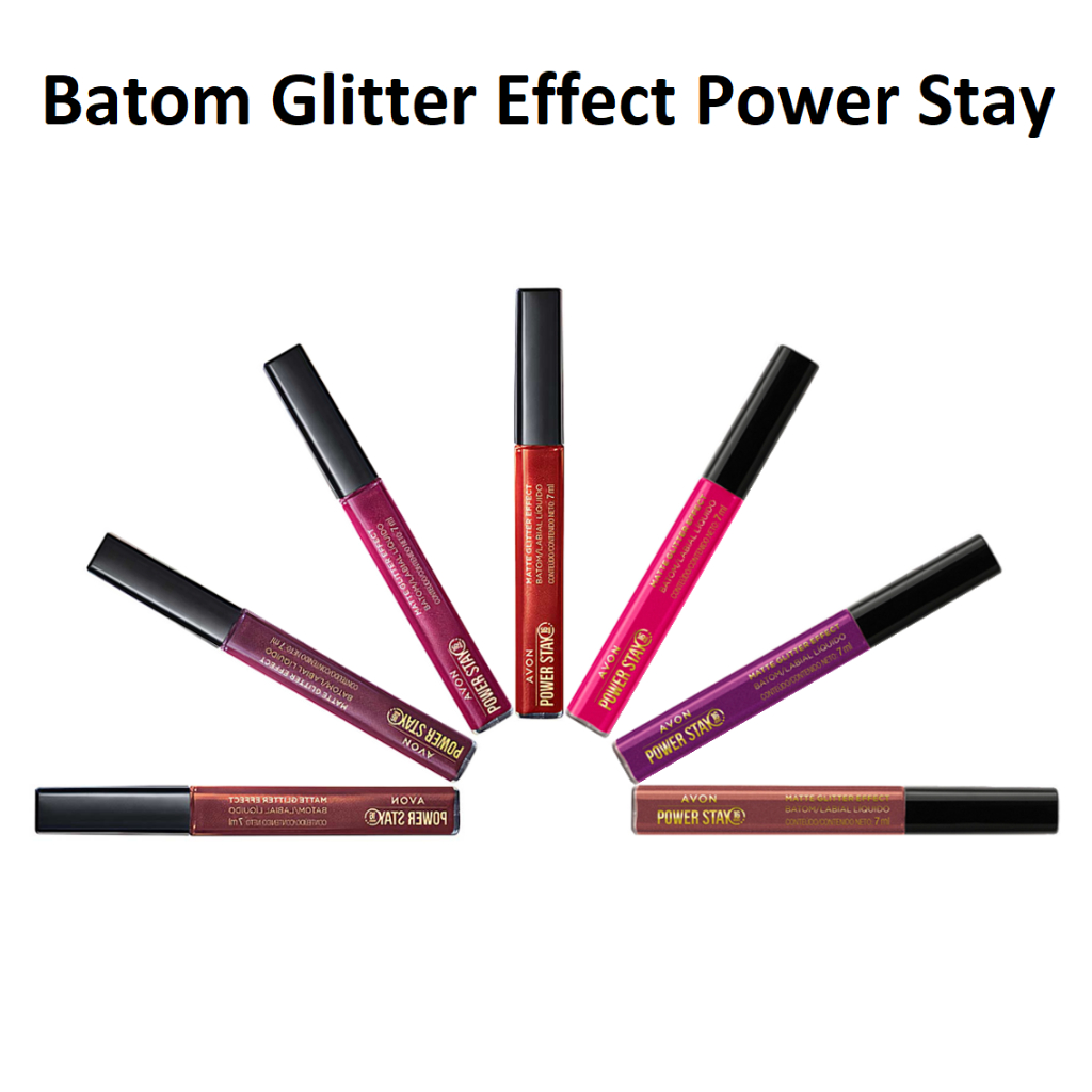 Batom Líquido Matte Glitter Effect Power Stay Avon - 7ml