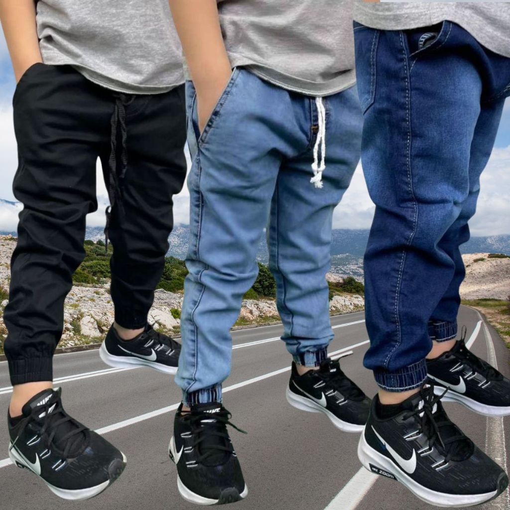 Calças Jogger Bebê Infantil Juvenil Calça de criança jeans apertada da moda 2 ao 16 preço de fábrica vendas diretas