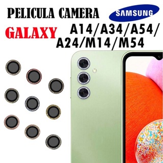 Kit 3 Peças Película De Câmera Diamante Protetora Para Samsung Galaxy A14/A24/A15/A54/A34/A54/M14/M34/M54 Protetor De Lente Colorido Anti Risco em Oferta na Shopee