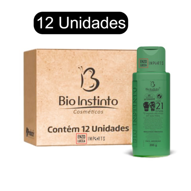 Kit 12 Gel Detonador com 21 Ervas 200g - Bio Instinto em Oferta na Shopee