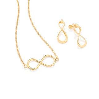 Conjunto Rommanel Colar com Pingente e Brincos do Infinito / Amor 532388 em Oferta na Shopee