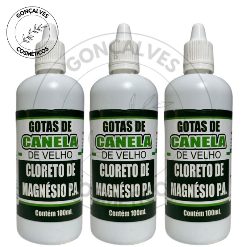 gotas de canela-de-velho-cloreto-de-magnesio-P. A 3 unidades de 100ml