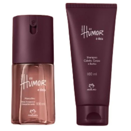 Kit Humor A Dois Desodorante + Shampoo Cabelo, Corpo e Barba 100ml .