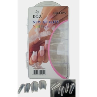POSTIÇA BAILARINA, STILETTO ou QUADRADA Kit com 100 unidades de Unha Transparente ou leitosa D&Z tip / postiça DeZ em Oferta na Shopee