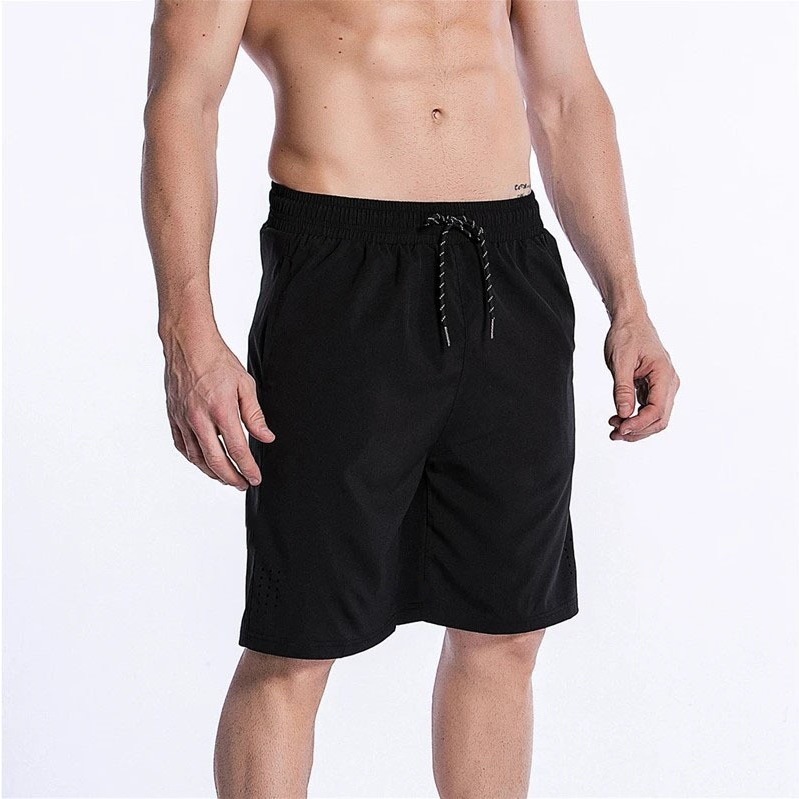 Bermuda Masculina Shorts Elastano Preta Básica Lisa Academia Esportes Crossfit