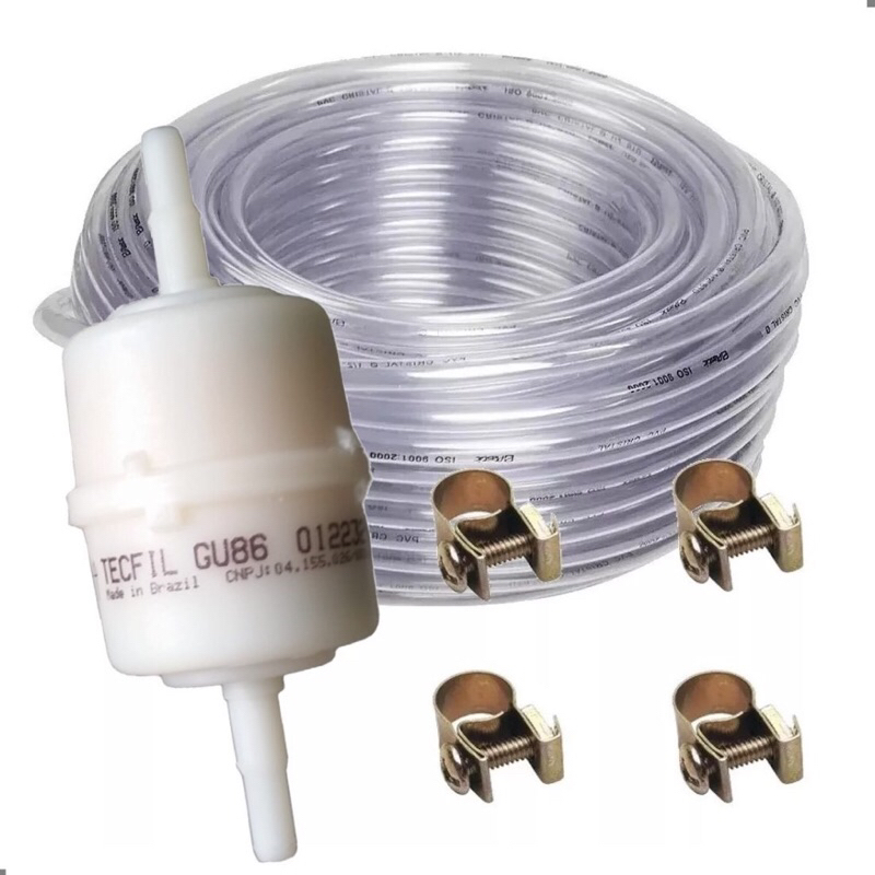 KIT INJEÇÃO VW FUSCA BRASILIA KOMBI FILTRO ABRAÇADEIRA MANGUEIRA