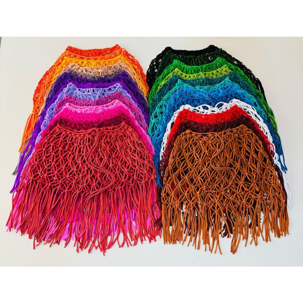 Saida de praia feminina saida de praia saia em macrame