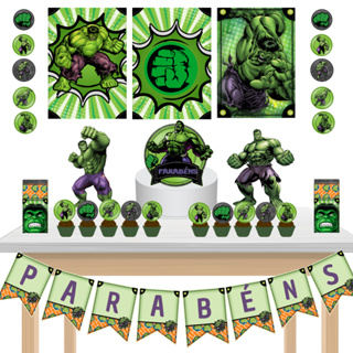 Kit Festa Fácil Kit Só Um Bolinho Super Herói Hulk Mêsversário Aniversário em Oferta na Shopee