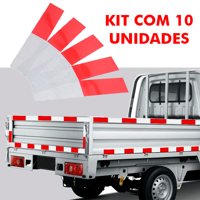 Kit com 10 Faixa Refletiva para Lateral Caminhão Van Carreta Carretinha em Oferta na Shopee