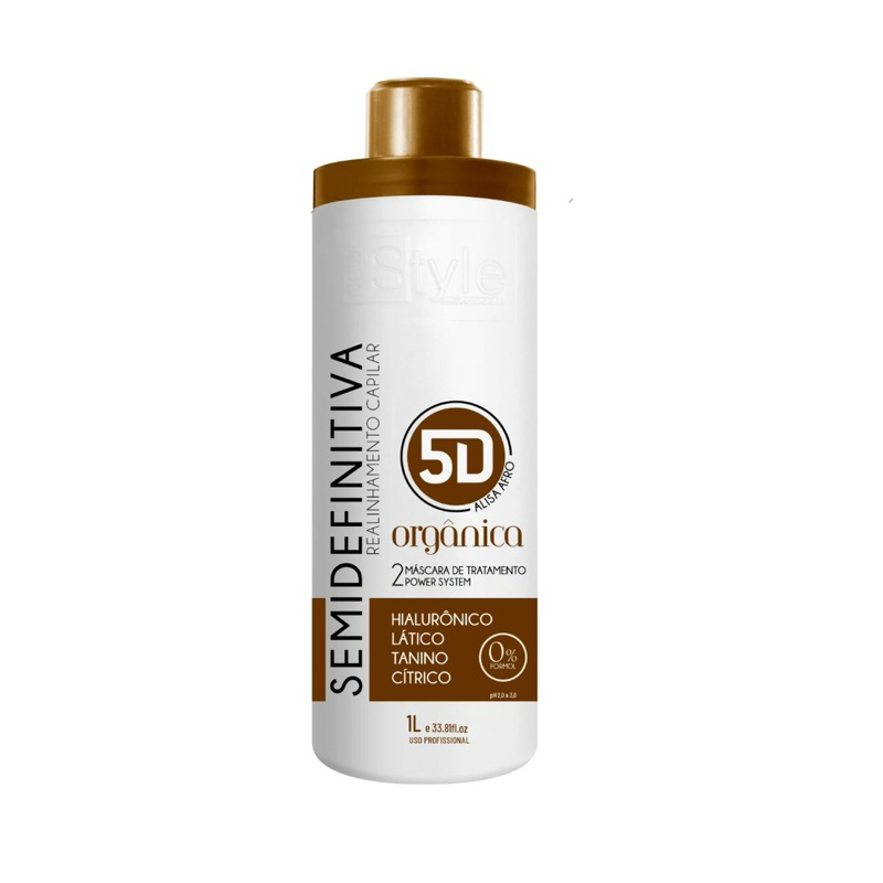 ESCOVA PROGRESSIVA ORGÂNICA SEMI DEFINITIVA ALISA AFRO 5D SUPER POWER 1L