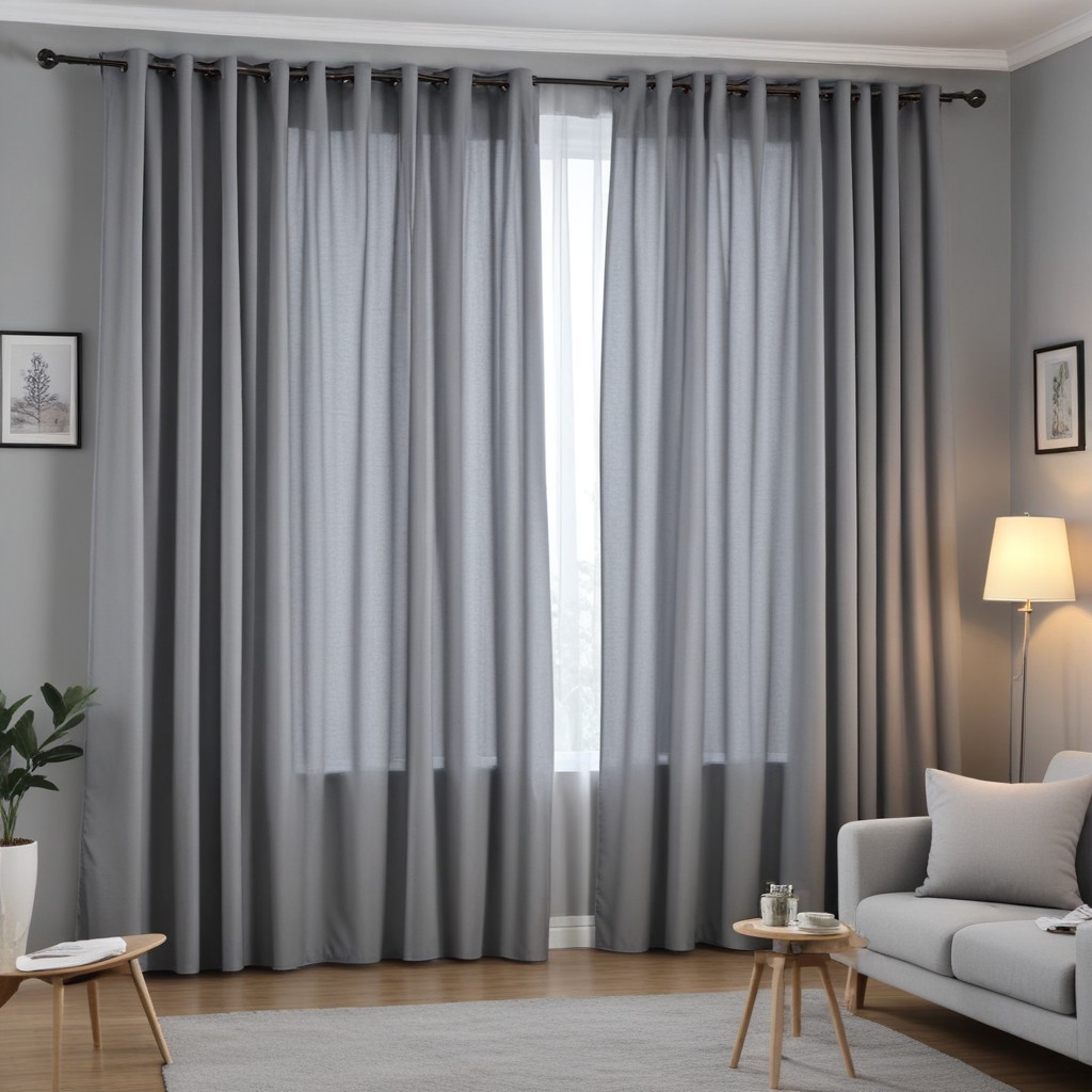 Cortina Para Quarto e Sala Cinza Claro Lisa 3,00m x 2,50m