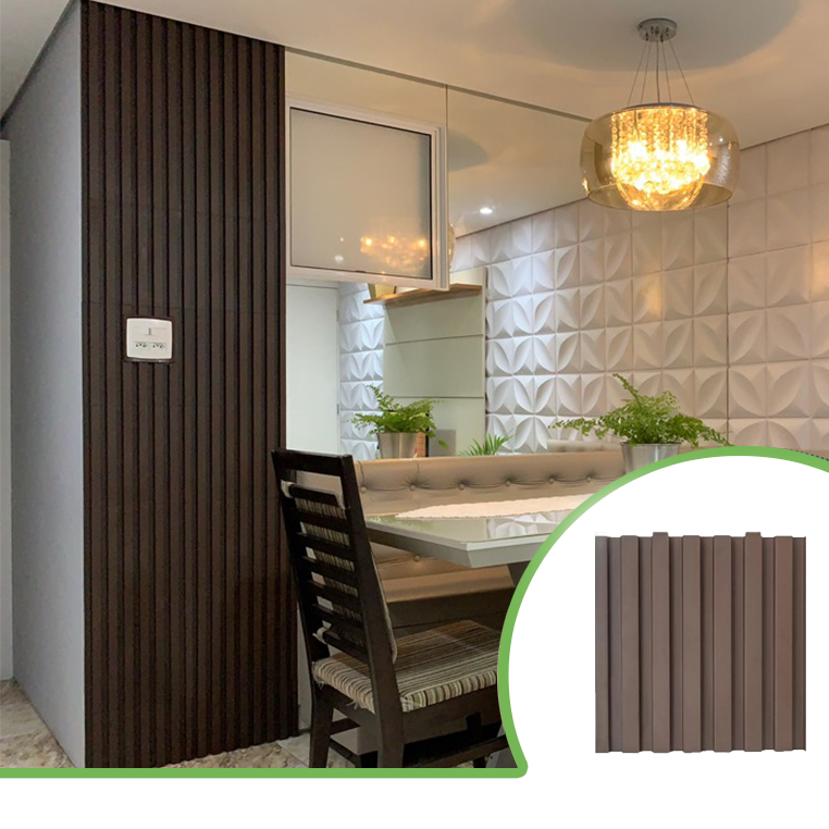 Kit 4m² Painel Ripado Marrom 30x30 - 44 peças | Anti-impacto | Autocolante | Direct Borrachas em Oferta na Shopee