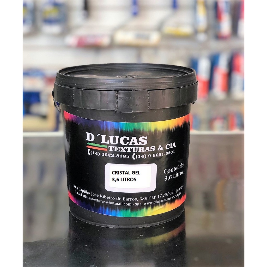 Kit Cristal Gel - Verniz Base de Água com Glitter - Brilho e Acabamento - Novidade no Mercado 3,6 L c Rolo Pintura 23 cm
