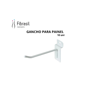 Kit Com 10 Ganchos Para Painel Canelado 10 Cm - Branco
