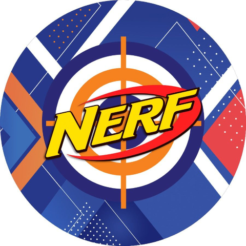 Painel Festa Infantil Redondo Nerf Fundo Geométrico + Arco, Suporte incluso. Fazemos personalizado com qualquer tema. Confeccionado em Lona fosca, impressão de alta resolução. cenário Circular p/ Decoração