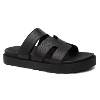 Sandalia Feminina Vittal Couro Legítimo Hera Fechamento Velcro Preto em Oferta na Shopee