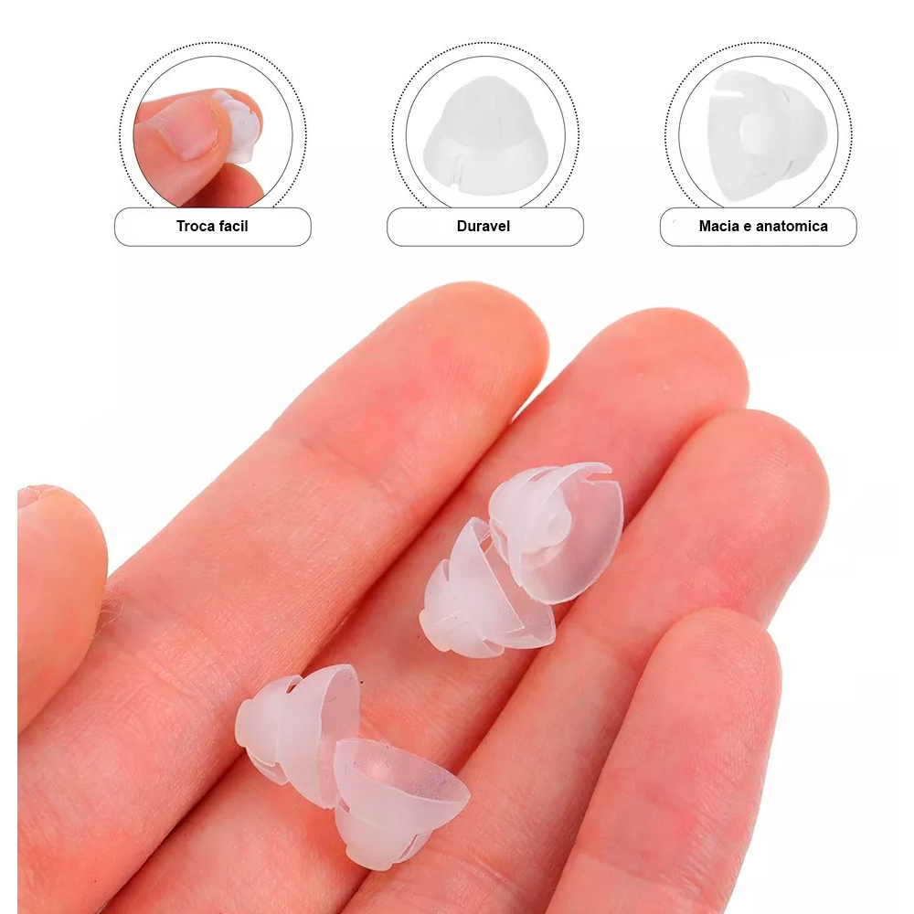 Pacote Com 10 Olivas Silicone Power ( Ventilada ) para Aparelho Auditivo P M G — imagem 2 de 2