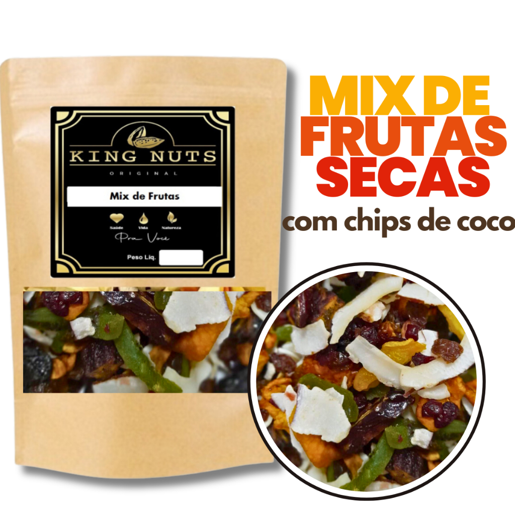Mix Frutas Secas 500g Desidratadas Tâmara Ameixa Damasco Kiwi Banana Passa Maçã Uva Passa Cranberry