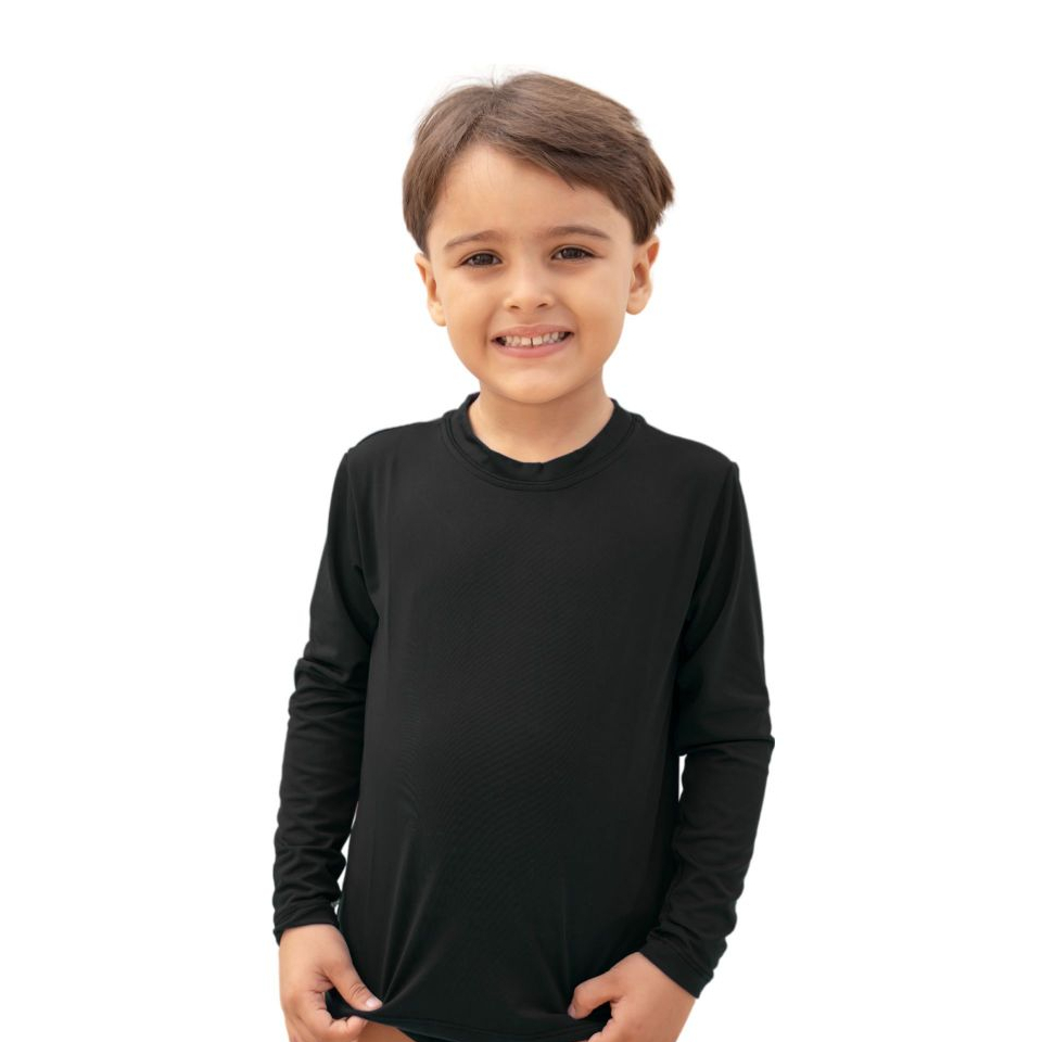 Camisa Infantil Proteção Solar UV 02 a 12 anos Blusa Manga Longa Proteção Menino Menina Bebê Criança