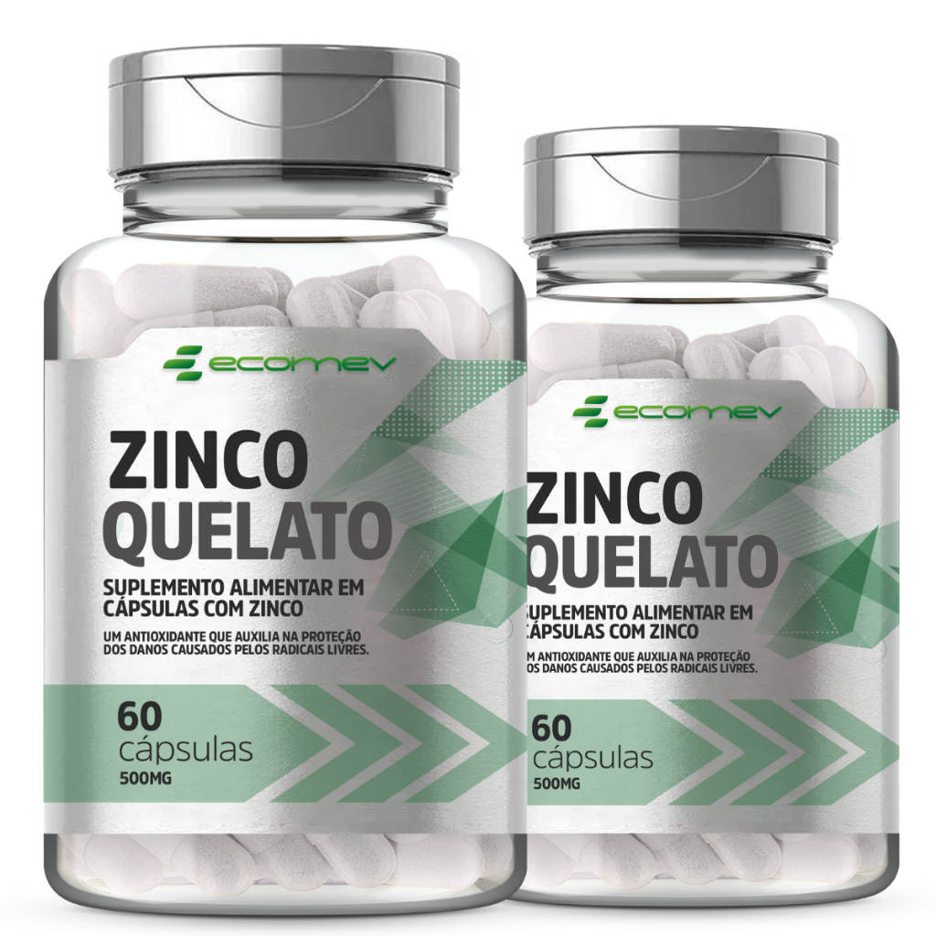 2Uni Zinco Quelato Puro 400Mg 120 Cápsulas Ecomev