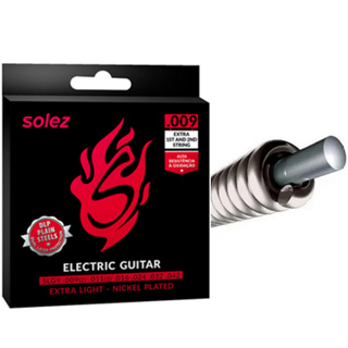 Encordoamento p/ guitarra -- Tensão Leve -- 009 -- SOLEZ - SLG9 -- 1° e 2° cordas extras em Oferta na Shopee