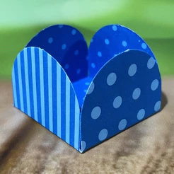 50~350 Forminhas Listras Poá Azul/Azul Claro Para Doces 4 Pétalas 3,3X3,3X2,2 10.36 (Nc Toys Simples)//
