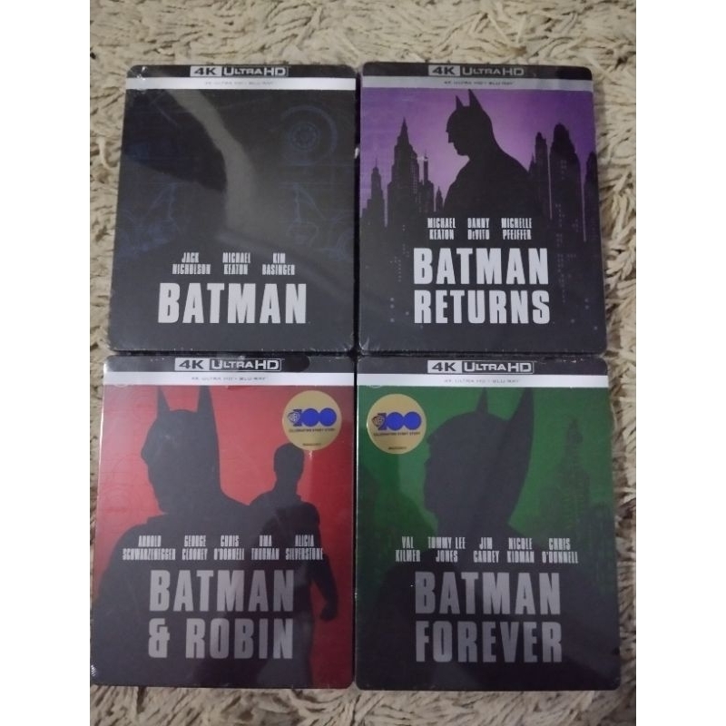 Steelbook Blu ray Ultra HD 4K + Blu ray Batman 4-Film Collection. 8 Discos. LACRADO!