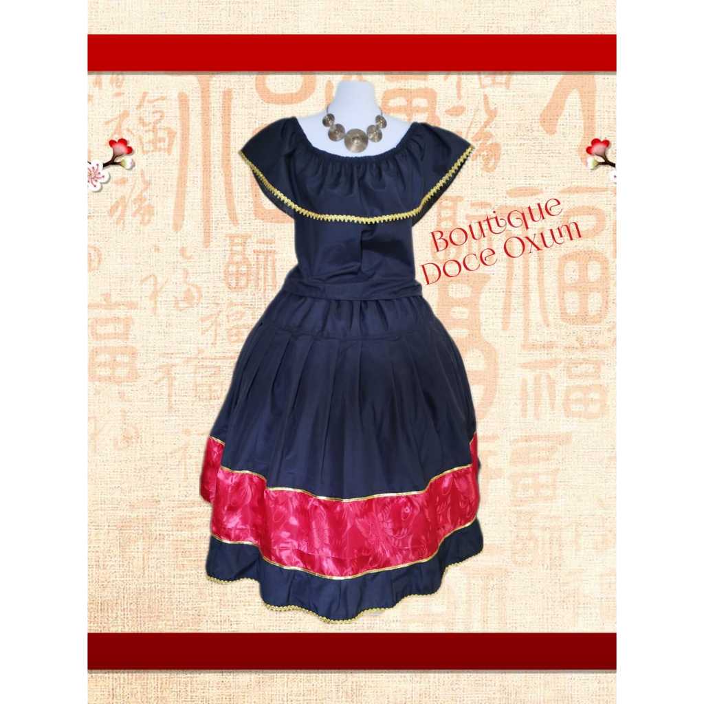 Conjunto Saia E Bata Ciganinha Pomba Gira Candomblé E Umbanda