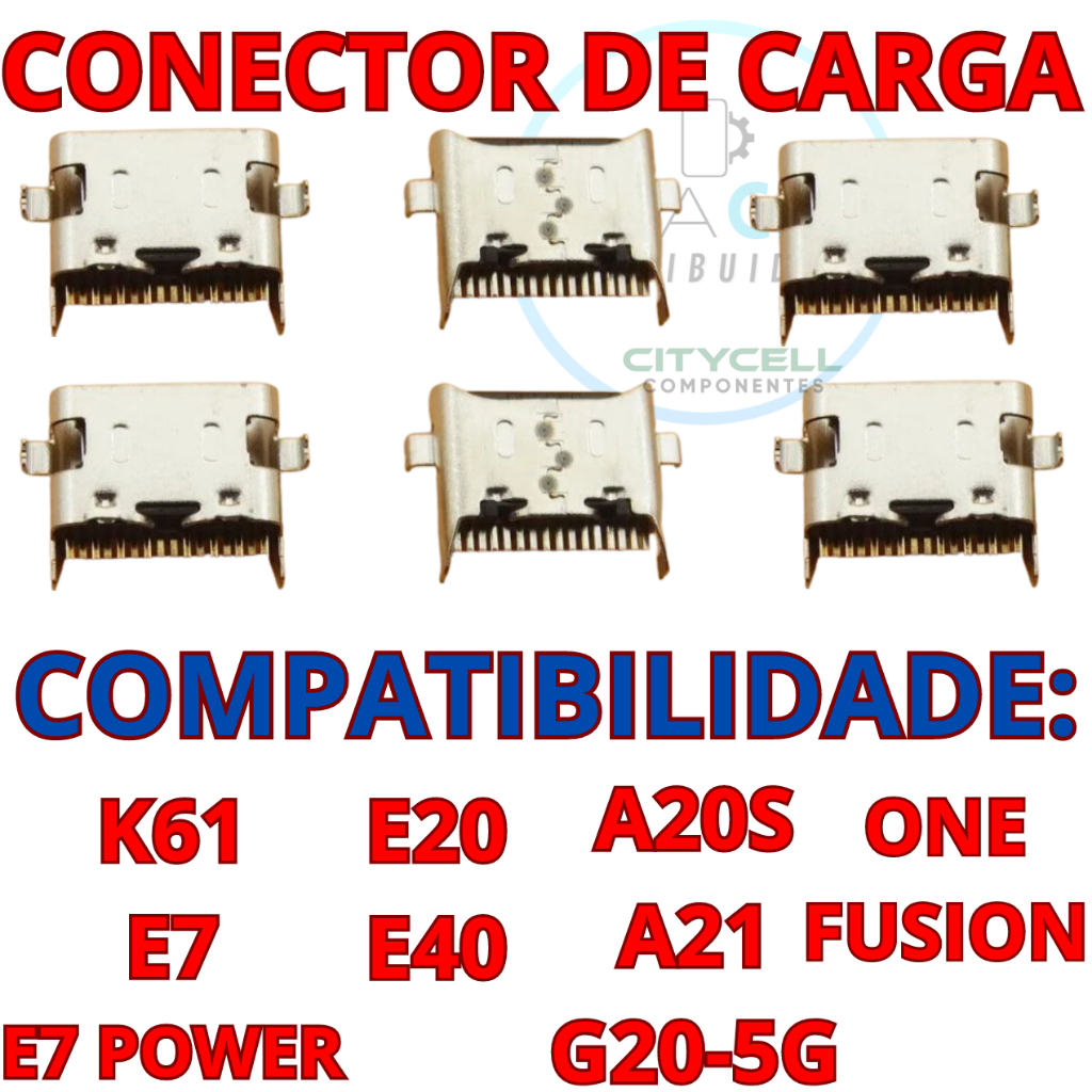 Kit Conector De Carga Moto E7 E7 POWER E20 E30 E40 G50-5G Lg K41S K61S Sam A20S A21 Tipo C Type C em Oferta na Shopee