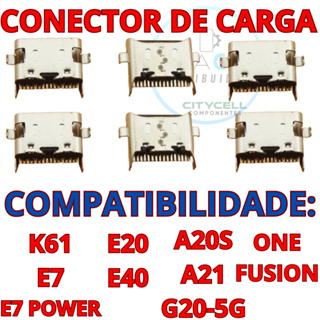 Kit Conector De Carga Moto E7 E7 POWER E20 E30 E40 G50-5G Lg K41S K61S Sam A20S A21 Tipo C Type C em Oferta na Shopee