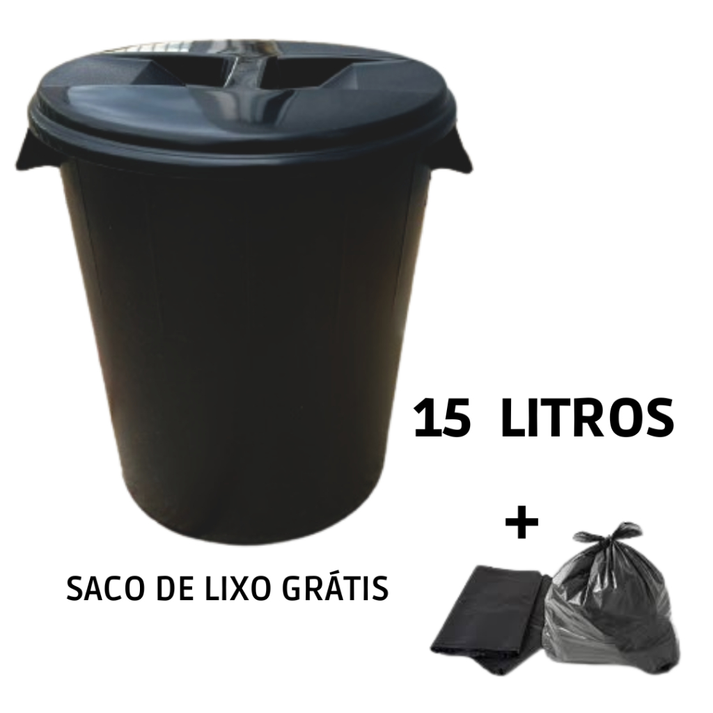 Lixeira para cozinha e banheiro 15L com tampa + suporte botijão de gás com rodinha. em Oferta na Shopee