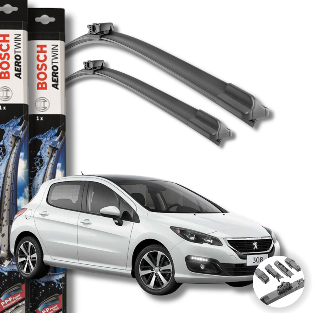 Jogo Limpador Para-brisa Bosch Peugeot 308 2011 2012 2013 2014 2015 2016 2017 2018 2019 Par - Spare Parts and Accessories for Vehicles