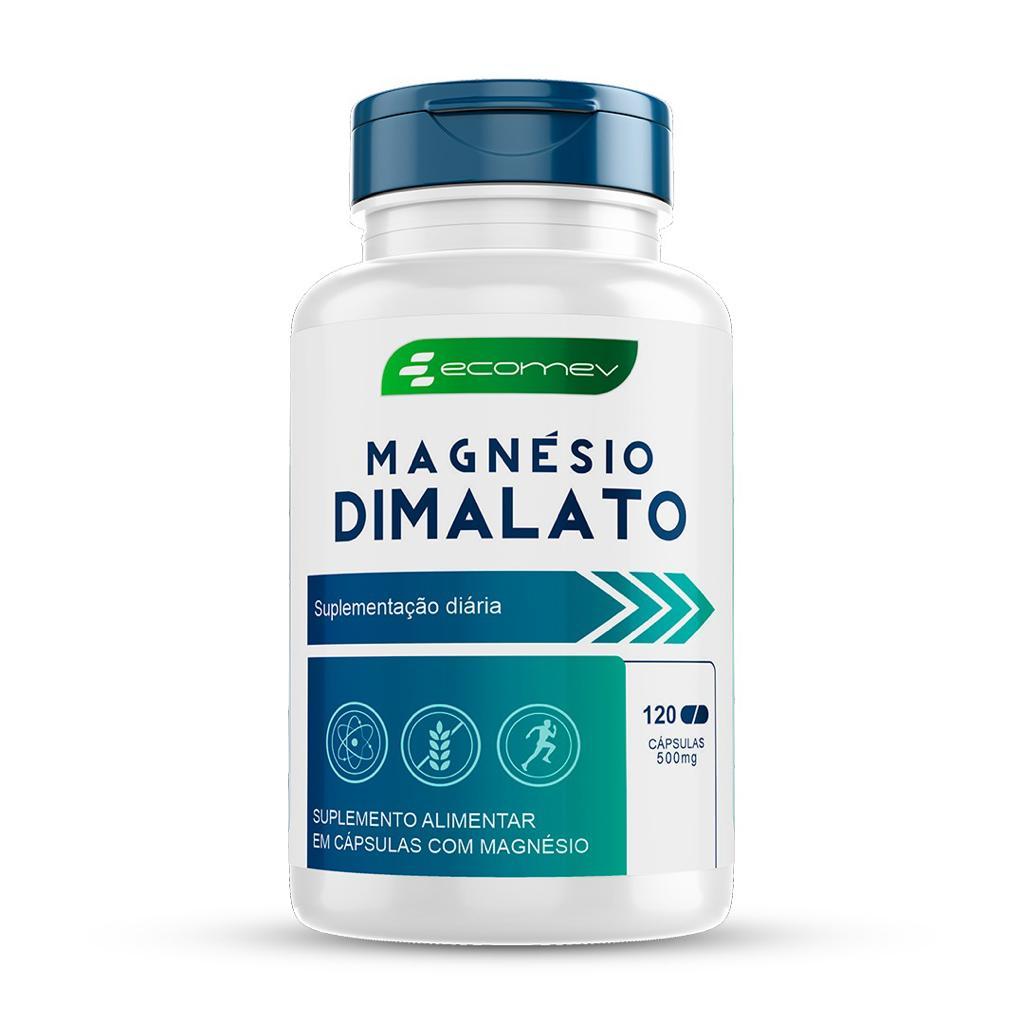 Magnesio Dimalato 100% Puro 500mg 120 Cápsulas 2 Meses Tratamento Ecomev