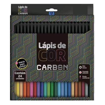 Lapis De Cor 24 Cores Carbon Soft Macio Leonora