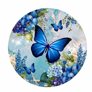 Painel Redondo 3D Borboleta Tecido Sublimado 1,50m x 1,50m em Oferta na Shopee