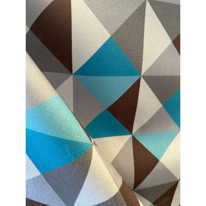 Tecido Almofadas Sued Veludo Estampado triângulo Azul Estampa Colorida Infantil Tecido Para Almofadas, Fronhas, Cortinas, Poltronas, Cadeiras, medida: 0,50 cm x 1,40 cm