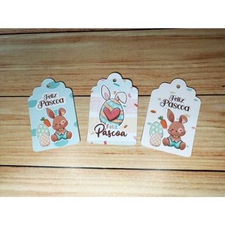 Tag para Feliz Páscoa Coelhinho para Decorar lembrança Ovo de Páscoa em Oferta na Shopee