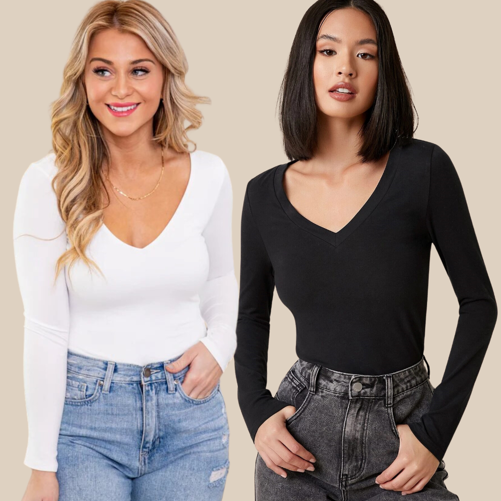 Kit Blusa Feminina Basica Manga Longa Segunda Pele