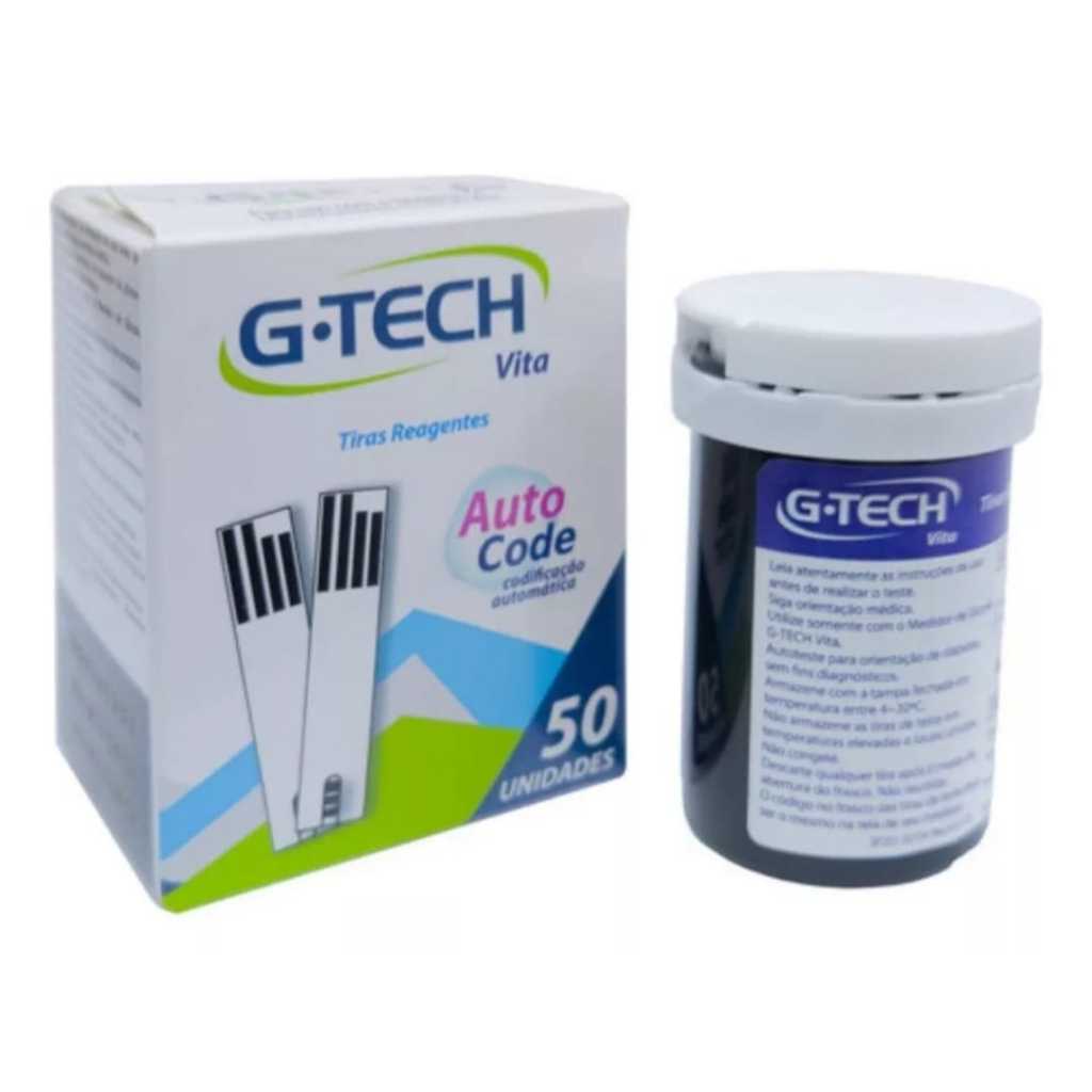 Tiras Reagentes G-TECH VITA Fitas de Glicose  -50 unidades -SOMENTE NO APARELHO GTECH VITA ENVIO IMEDIATO