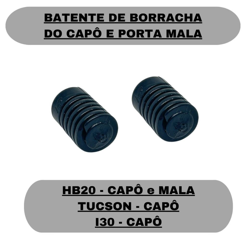 Batente Regulador Borracha Porta Mala e Capo  HB20 - 2 unidades em Oferta na Shopee