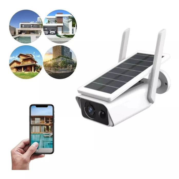 Câmera Segurança Icsee Wifi Com Placa Solar Prova D'água