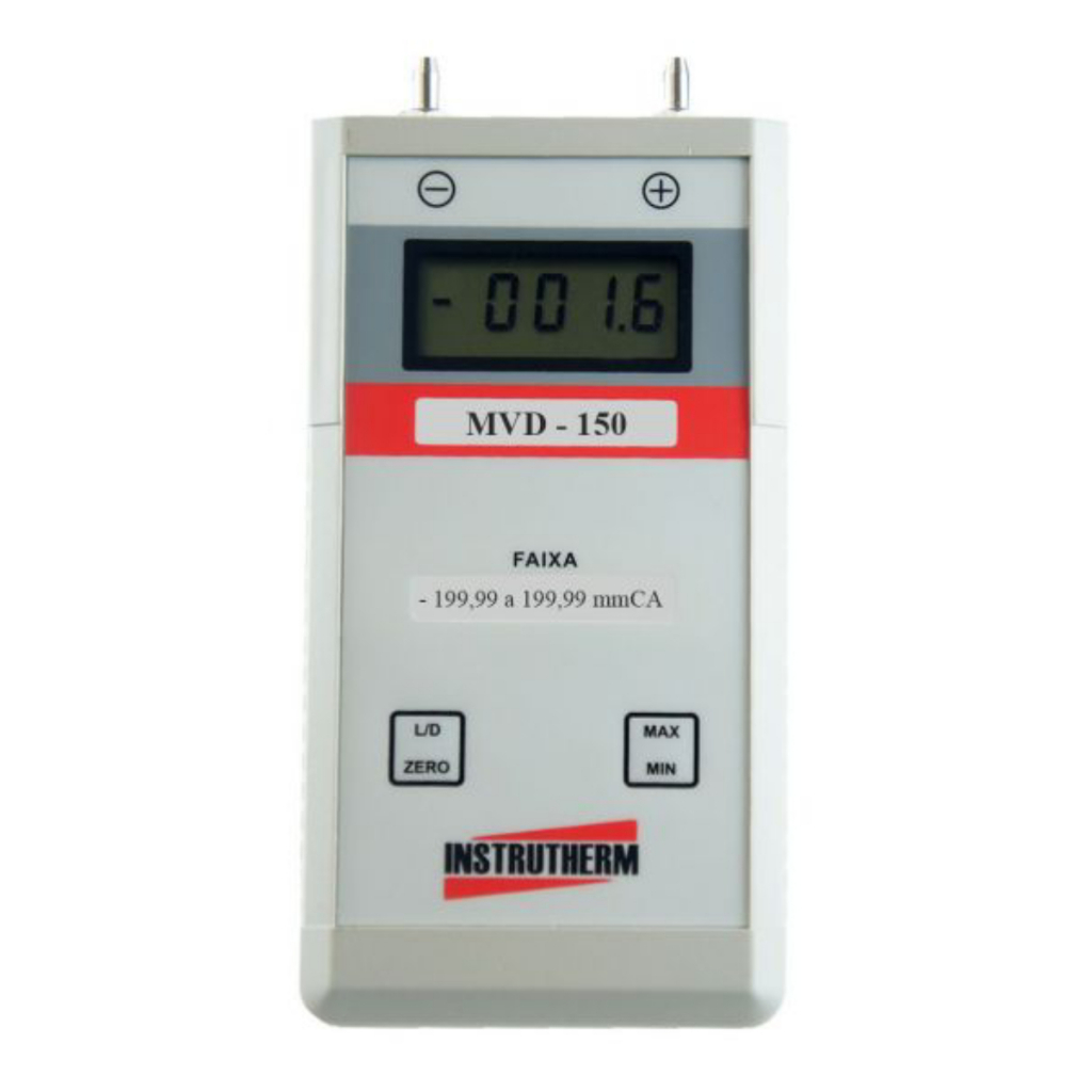 Mano Vacuômetro Digital Escala 199,99 A 199,99 Mmca Máximo Mínimo Zero Mvd-150 Portátil Instrutherm