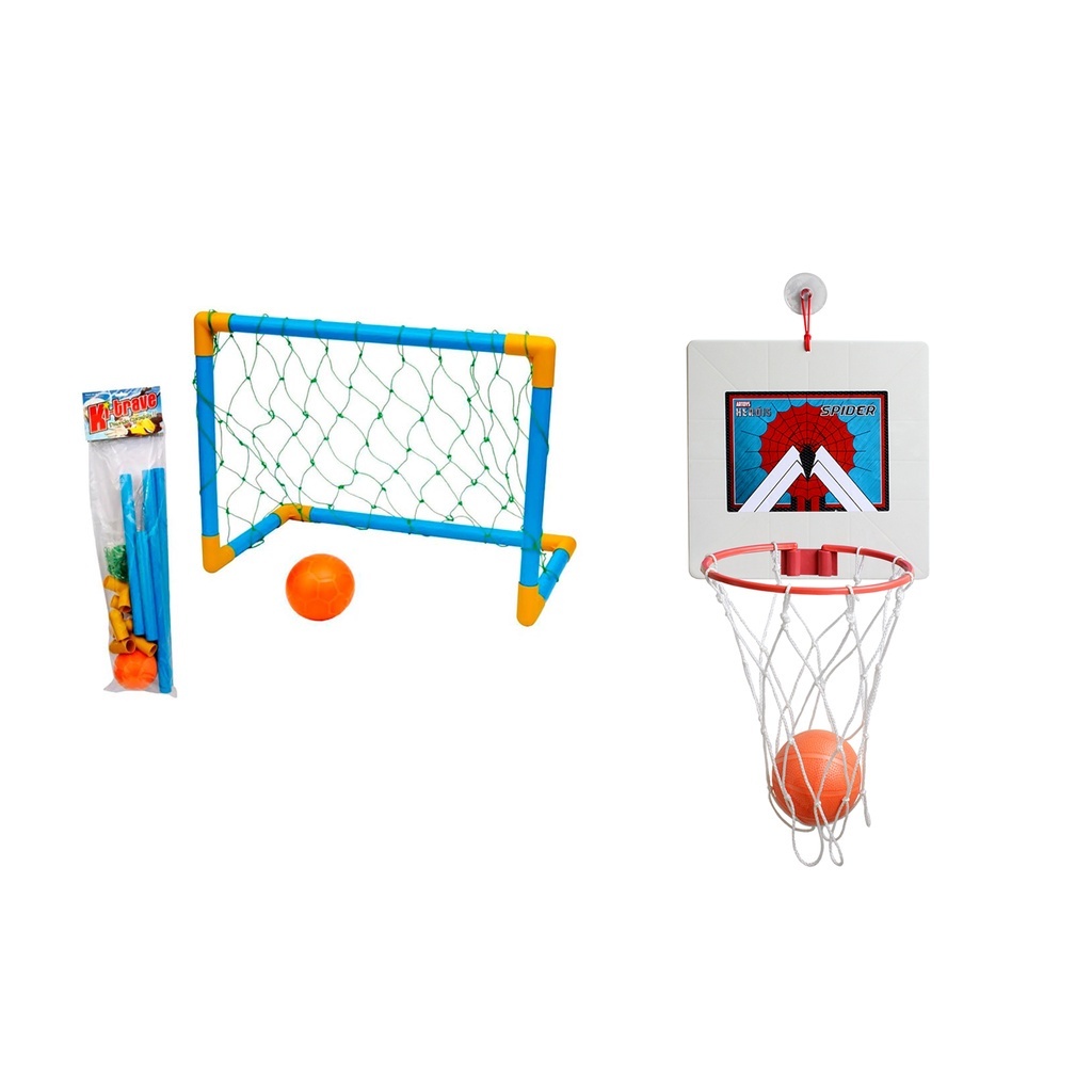 Mini Trave + Tabela de Basquete kit 2 Brinquedos de Esporte