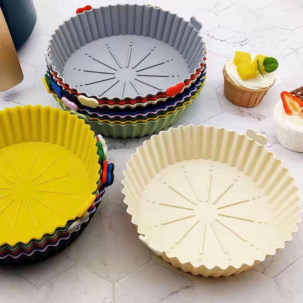 Forma de Silicone Assadeira Air Fryer e Forno Forma para Fritadeira Elétrica com Alça