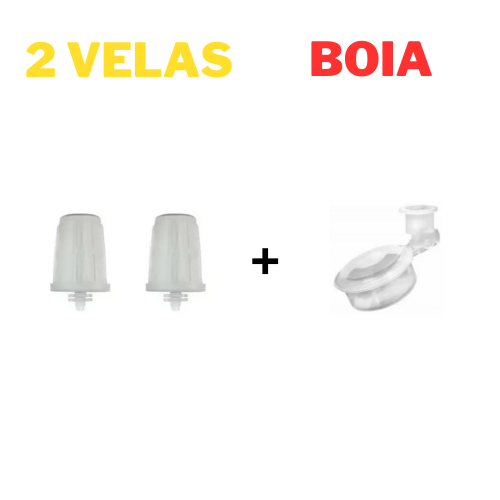 02 Velas Filtro Barro Gravidade Carvão Ativado + 01 Boia