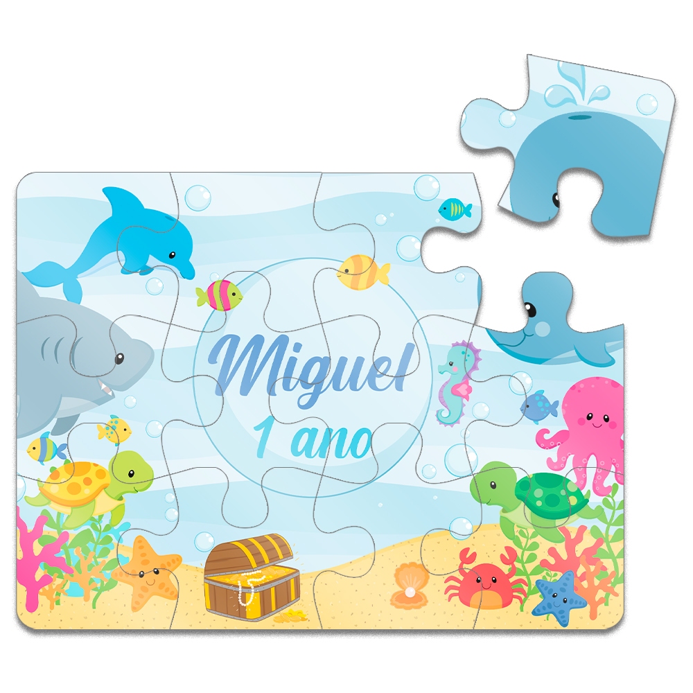 10 Quebra Cabeça Personalizado Fundo Do Mar Ou Qualquer Tema Festa Infantil Lembrancinha De Festa