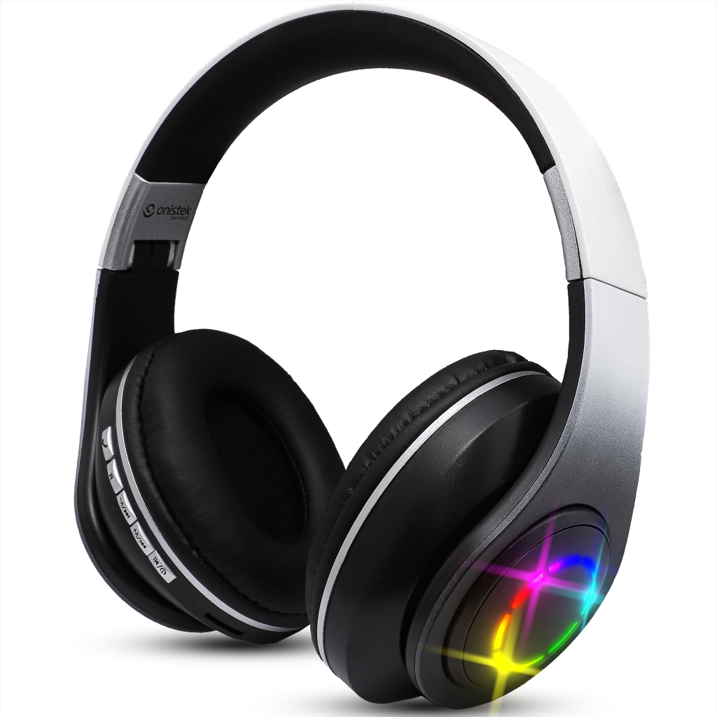 Fone De Ouvido Headset Bluetooth Sem Fio Iluminação RGB Ajuste Lateral MP3 Cartão SD Recarregavel em Oferta na Shopee