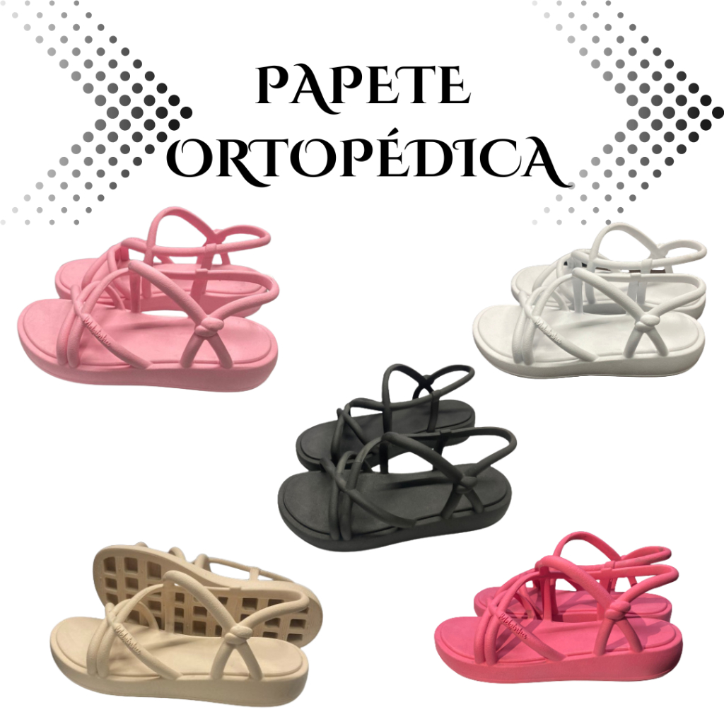 Sandália Feminina Papete Ortopédica  Mácia Confortável Leve